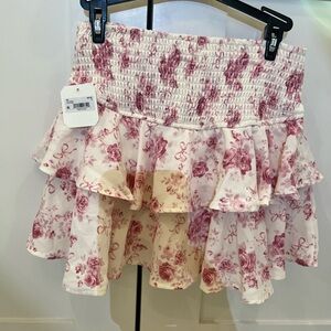 Altar'd State Pink Floral Mini Skirt